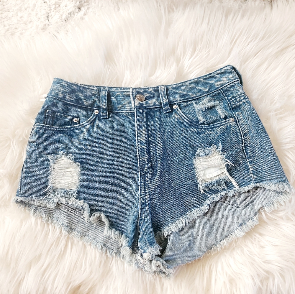 Divided by H&M acid wash high waisted shorts